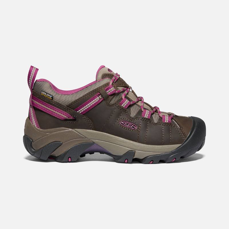 Keen Targhee II Waterproof Wanderschuhe Damen DE-84176 Canteen/Boysenberry - Keen Damenschuhe Braun